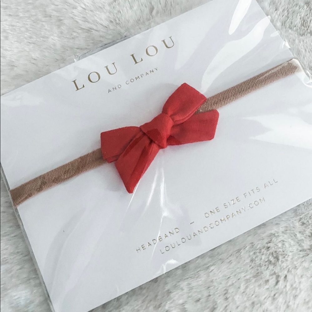 Lou Lou and Company Vintage Mini Red Bow Headband